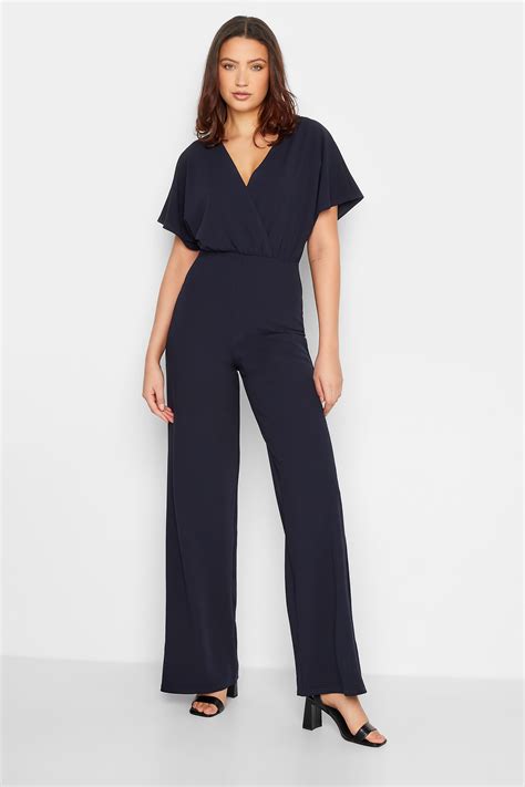 navy blue wide leg jumpsuit.